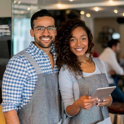 Couple getting an SBA loan.